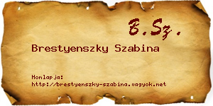 Brestyenszky Szabina névjegykártya
