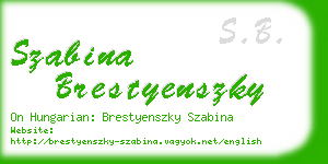 szabina brestyenszky business card